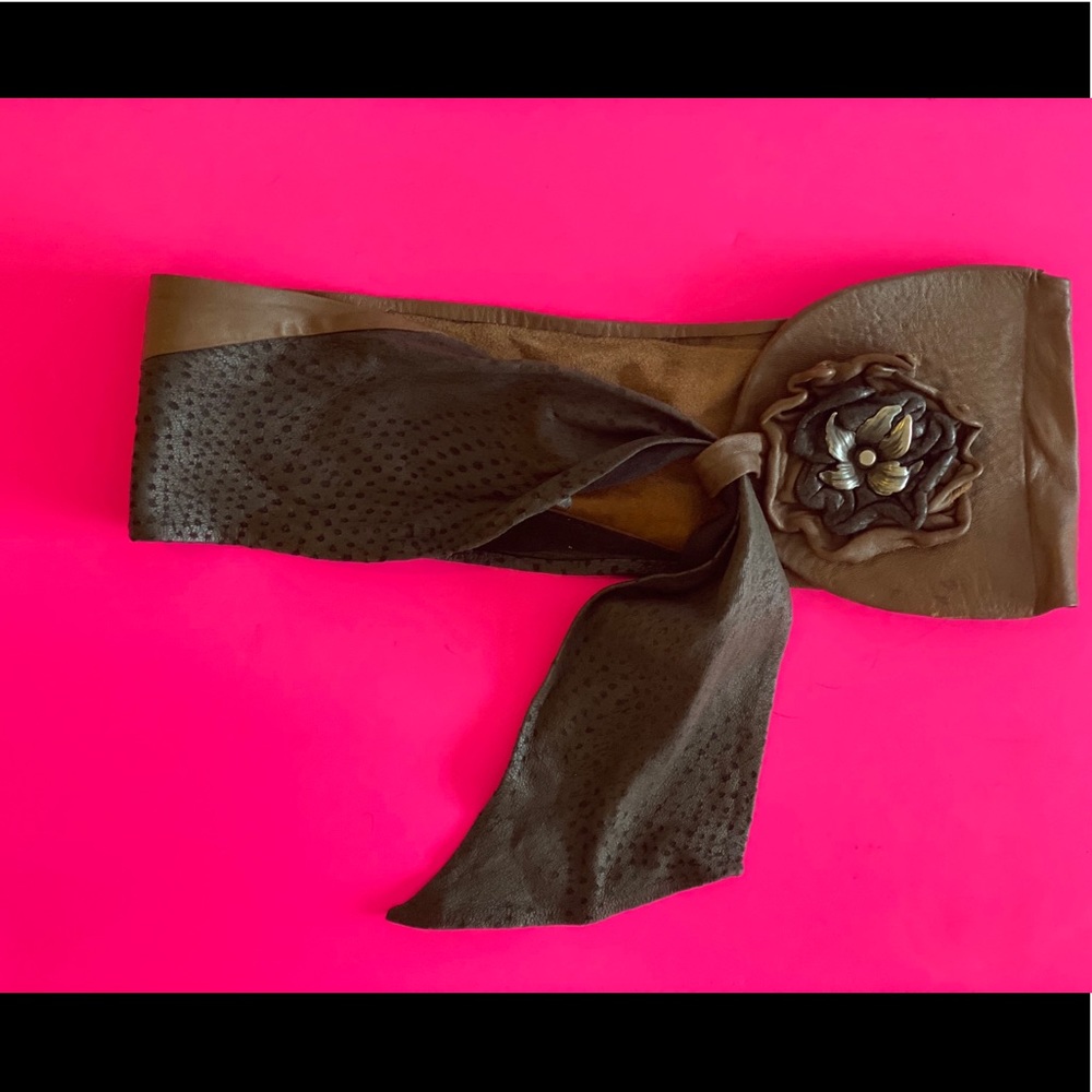 Custom made real leather wide waist belt